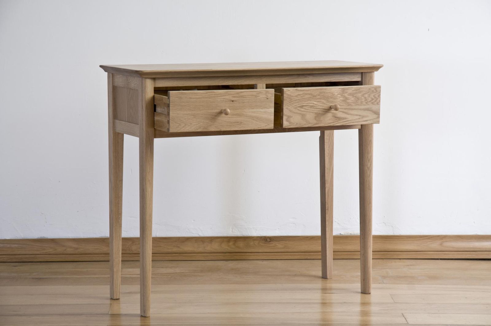 Kemble solid oak hallway furniture two drawer console hall table eBay