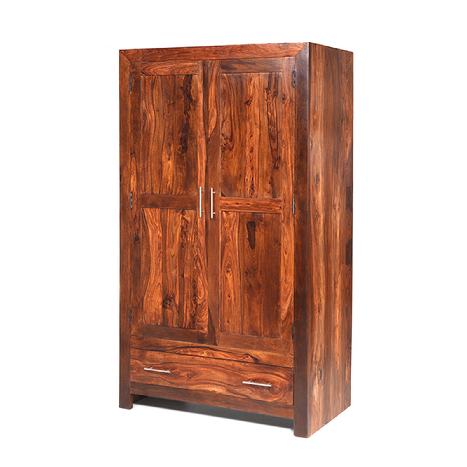 Mysore solid sheesham furniture gents double wardrobe with drawer