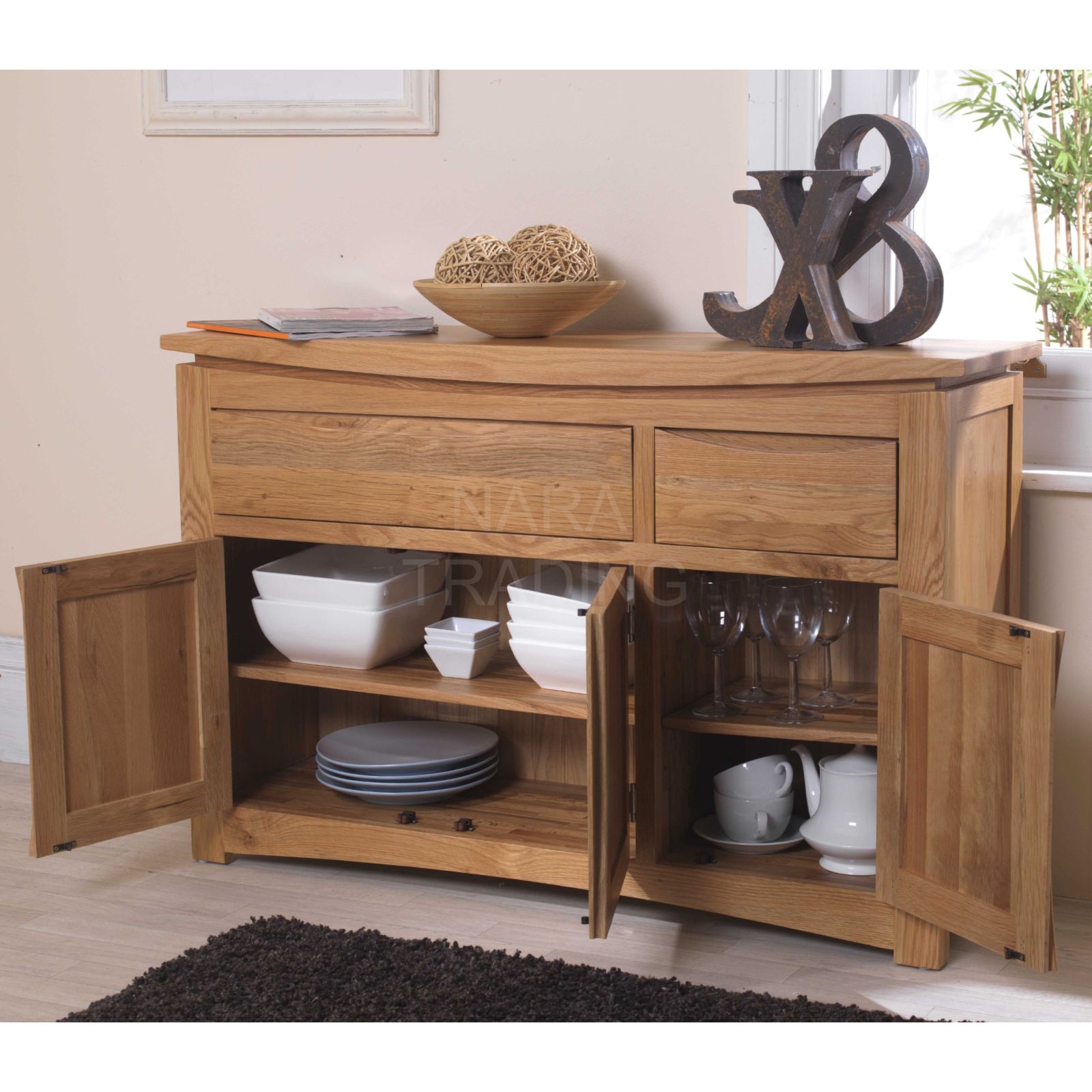 Crescent solid oak dining room furniture three door two drawer