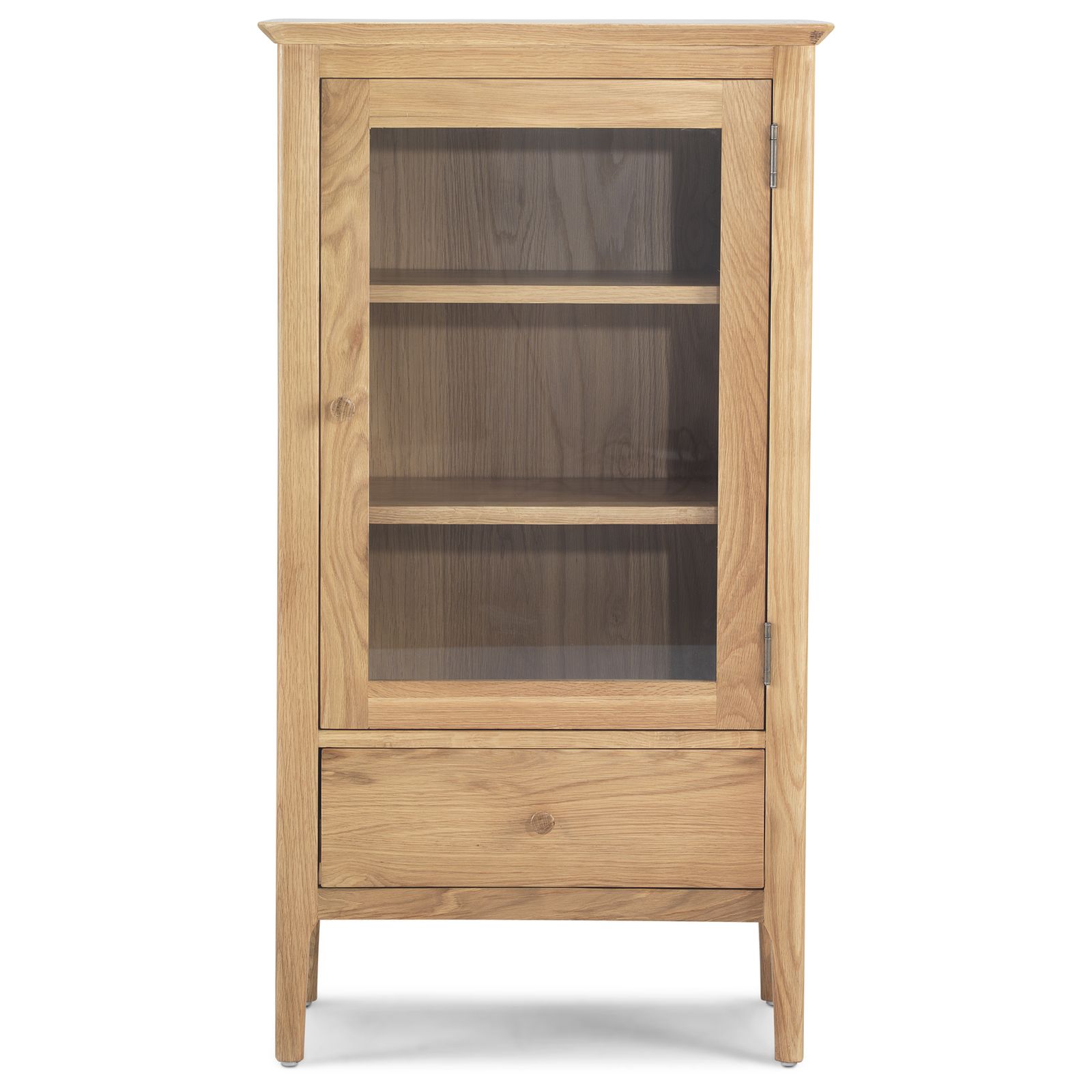 Telford solid oak furniture small glazed bookcase with drawer eBay